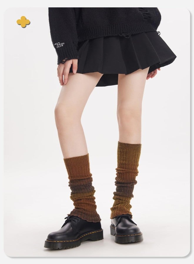 Soxbang Women's Leg Warmers Y2K Aesthetic, Baggy Retro Knit Over The Knee Thigh High Socks for Dance, Fitness, Cosplay, 23 Inch Long (Space Dye- Olive Green) - Image 3
